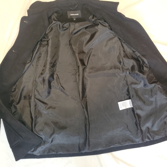 More & More Black Wool Blend Long Coat Size 38 Minimalist Quiet Luxury - Picture 6 of 7